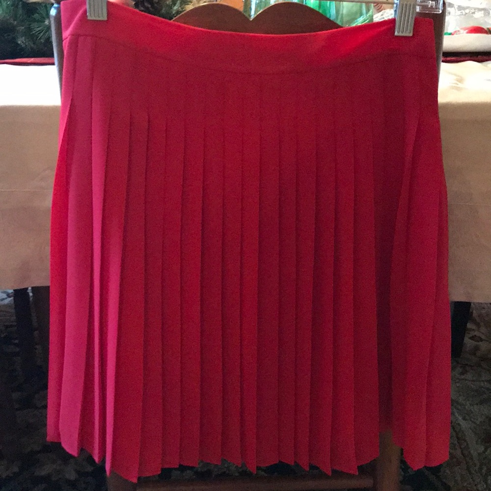Beautiful pleated red skirt